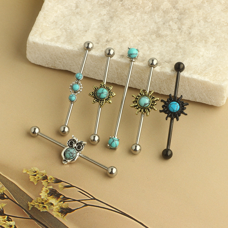 Labret piercing jewelry detail image