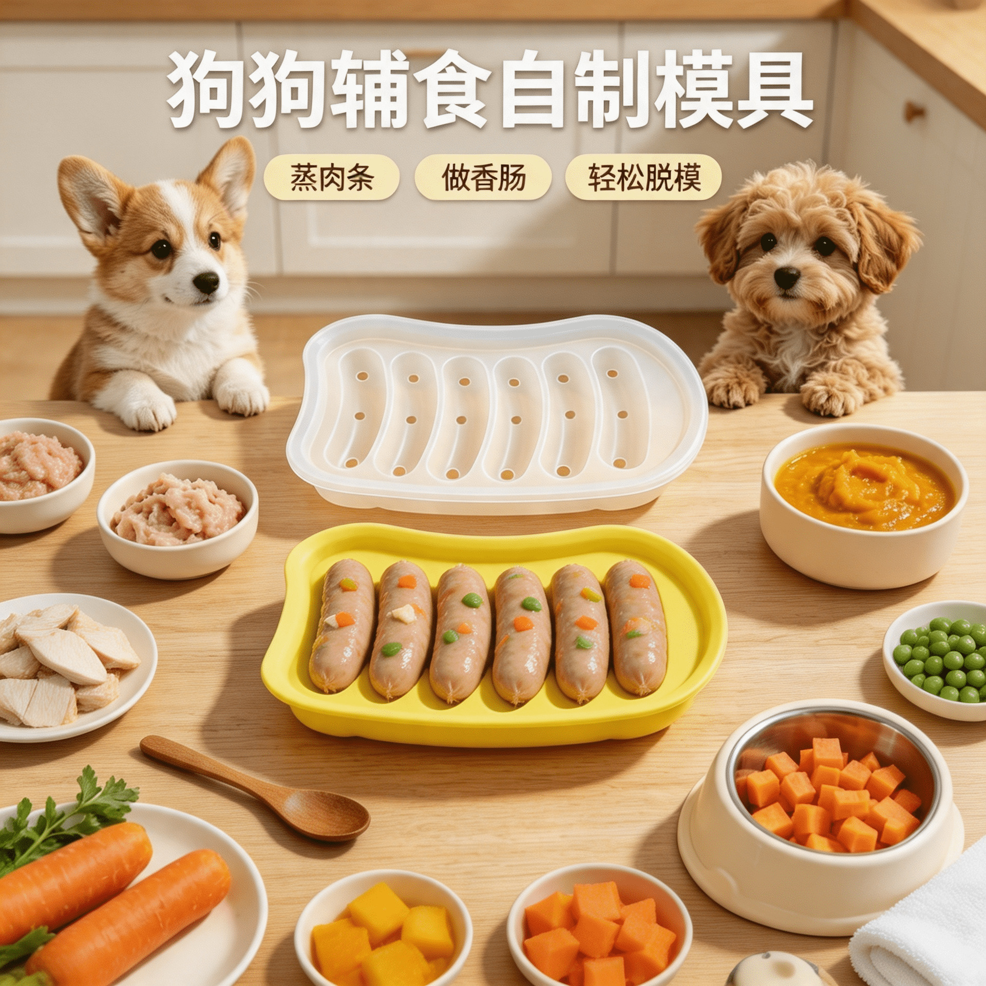 In-stock kitchen silicone enlarged hot dog thickened sausage mold ham sausage mold for homemade DIY pet food and egg sausage