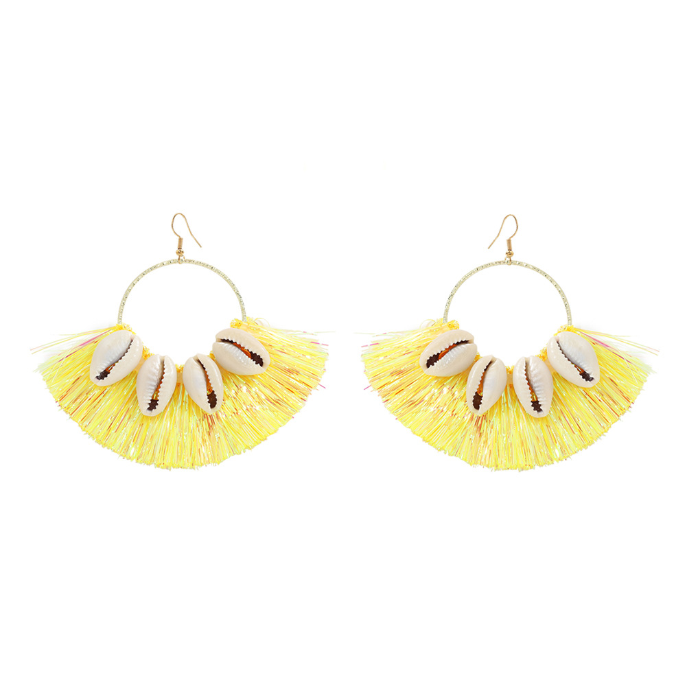 Fashion Alloy Inlaid Shells Geometric Earrings display picture 3