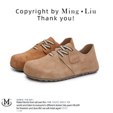 真皮复古单鞋2025春季新款大头丑萌时装鞋休闲百搭女鞋气质小白鞋