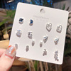 Earrings, small fashionable set, Korean style, simple and elegant design, wholesale