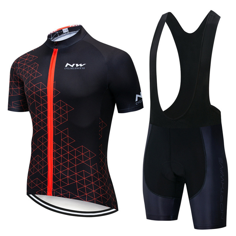Foreign Trade Nw Bicycle Short-Sleeved Outdoor Sports Cycling Suit Cycling Shirt Road Cycling Clothing Wholesale Can Be Customized