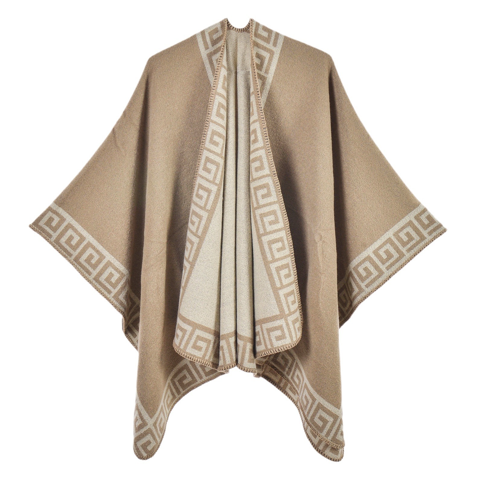 Nueva dama de doble cara bufandas de cachemira chal retro simple engrosado abrigo jersey comercio exterior al por mayor