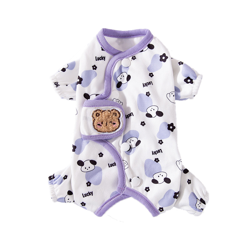 Otoño e invierno perro oso de cuatro patas ropa de casa gato transpirable cuatro estaciones ropa de vientre ropa de aire acondicionado ropa para perros
