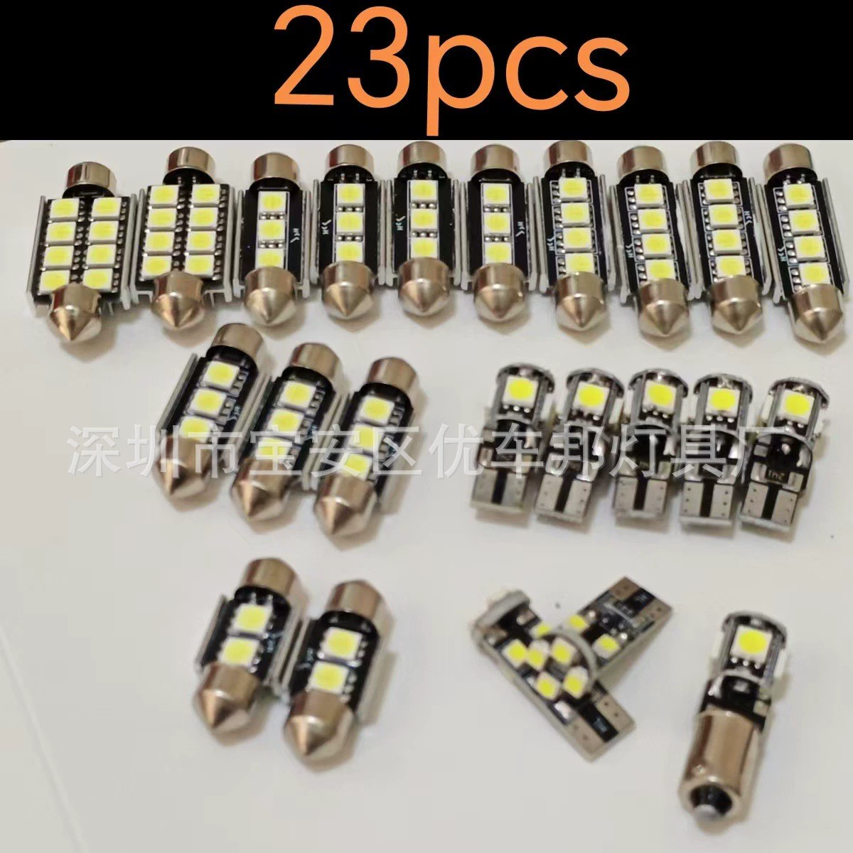 23 шт. комплект светодиодных ламп для чтения в салоне автомобиля t10 5050 w5w приборная панель с двойным декодированием наконечника