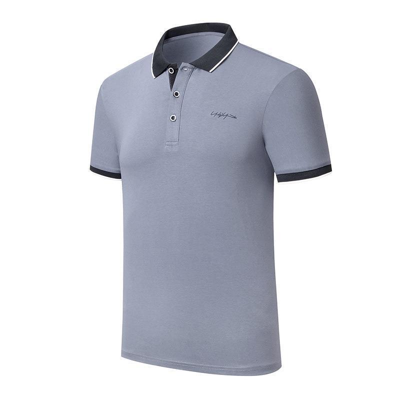 Camiseta de algodón polo hombre ligera de negocios bordado camiseta de mangas cortas golf bordado elástico camiseta de solapa papá