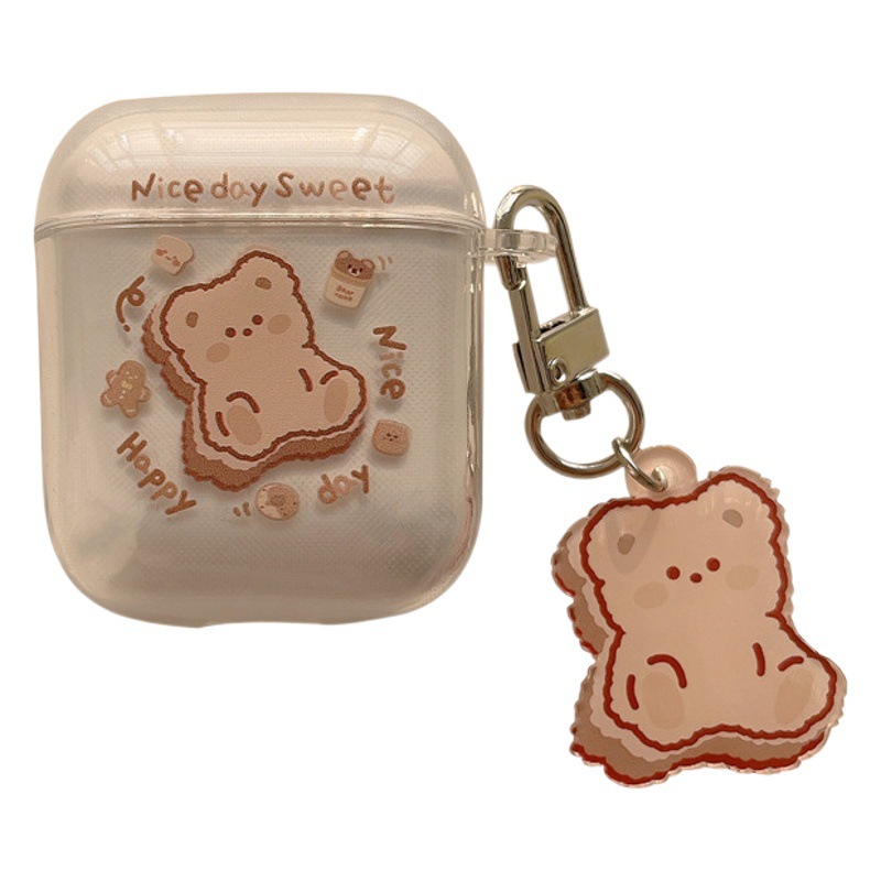 De dibujos animados airpods1/2 Generación funda protectora para Apple 3 Generación de auriculares caso PRO 2 transparente de silicona suave resistente a la caída de adornos