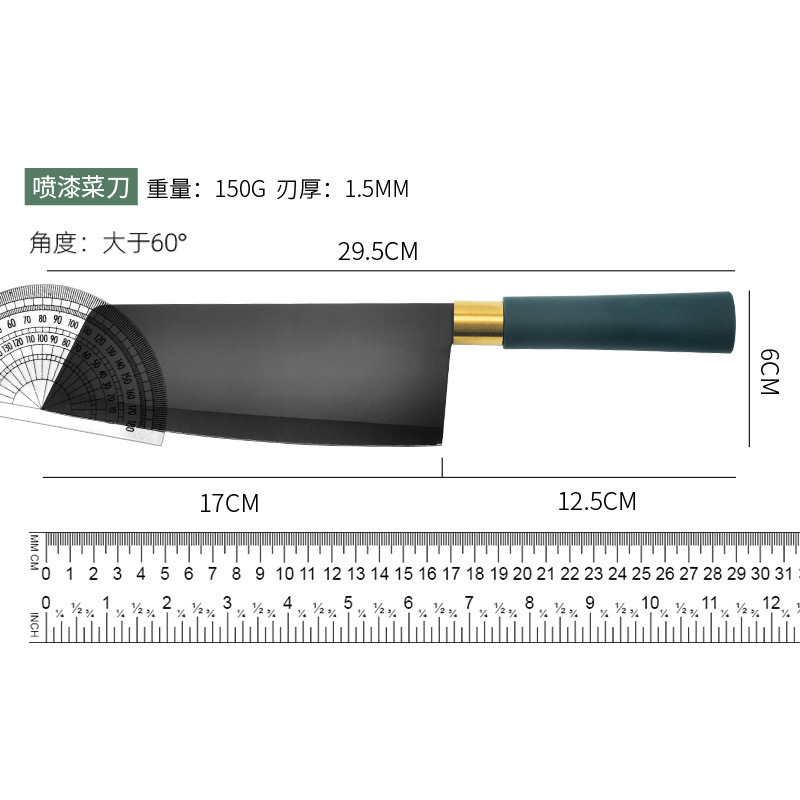 Comercio exterior al por mayor en stock cuchillos de cocina de acero inoxidable conjunto de cuatro piezas verde Internet celebridad regalo color cuchillos en caja traje