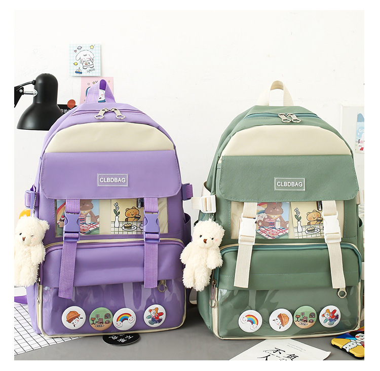Wholesale Four-piece High Capacity Bear Doll Pendant Canvas Backpack Nihaojewelry display picture 41