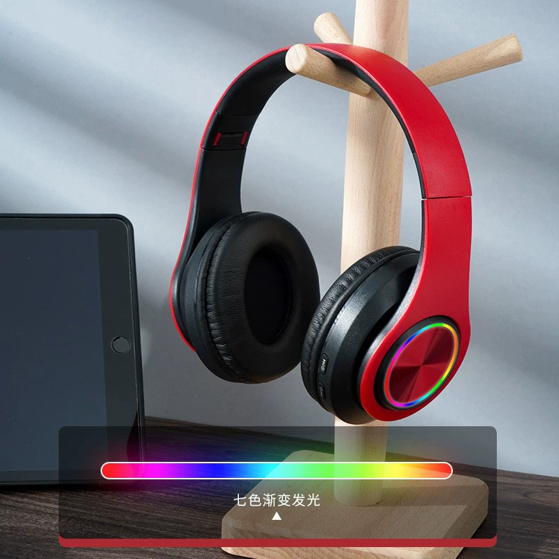 Популярная подсвечиваемая гарнитура B39 с наушным ободом, Bluetooth, беспроводная для игр и звонков, складная, киберспортивная, мощный бас