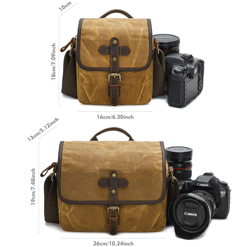 Canvas shoulder camera bag, DSLR camera bag, lens bag, durable crossbody bag for Fujifilm Instant Camera.