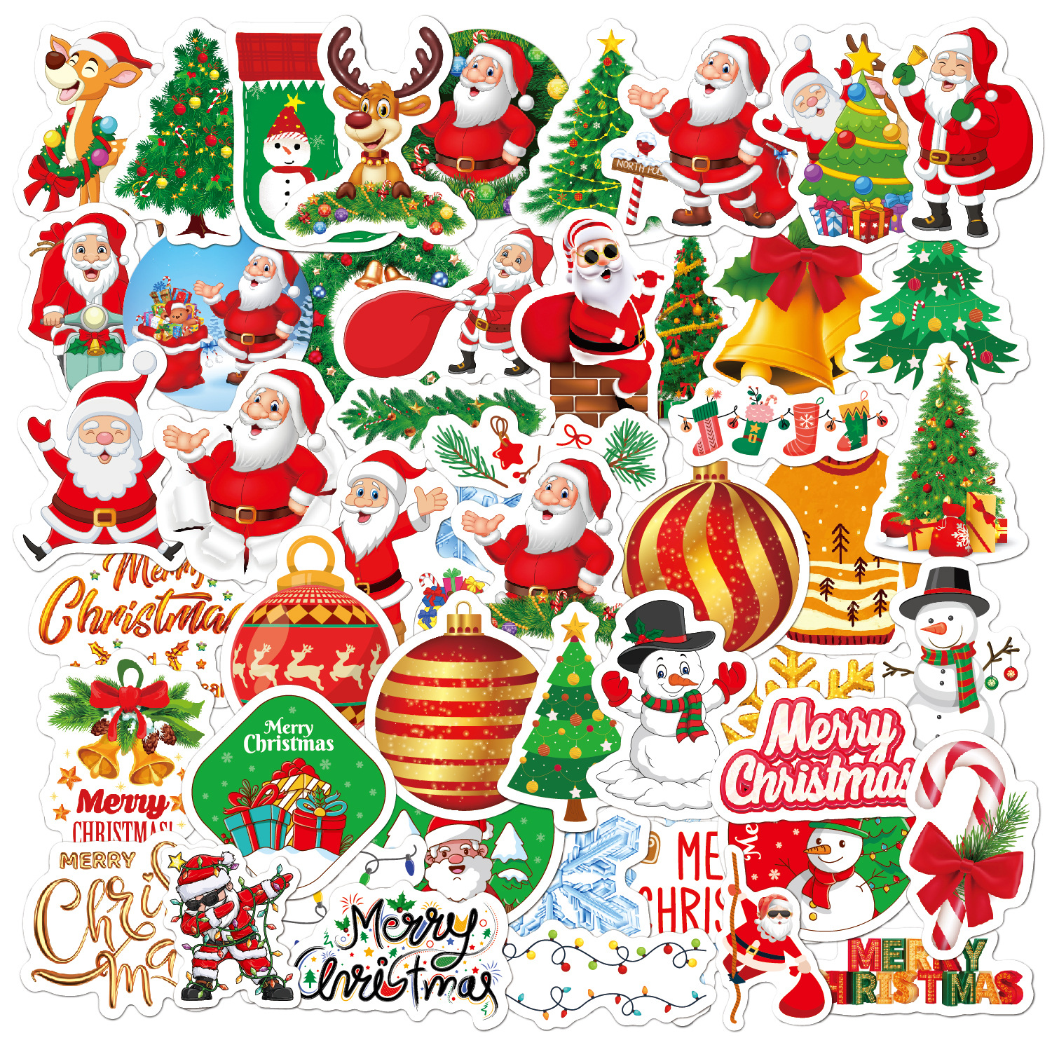 1 Set Color Block Christmas Pvc Self-adhesive Cute Stickers display picture 1