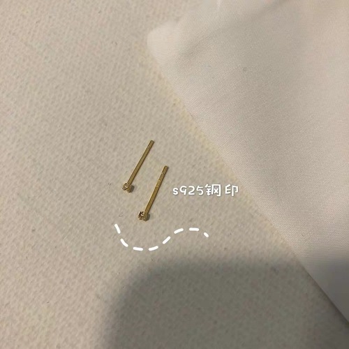 S925 sterling silver plated with 14k gold super mini earrings simple temperament versatile small ear piercing earrings hypoallergenic