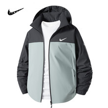 跨境春季新款冲锋衣外套男防风薄款拼色户外运动夹克男潮流男装