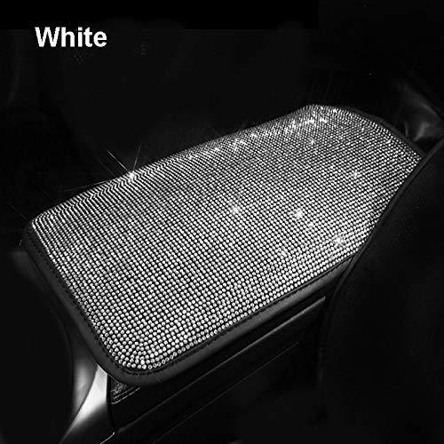 Car Armrest Box Pad Protective Cover with Rhinestones for Vehicle Interior Use, Full Rhinestone, Rhinestone with Sparkling Diamonds Armrest Cover