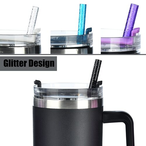 Bestselling Long-Size Glitter Straws Set Large Mouth Colorful Gold Glitter Water Cup Straws
