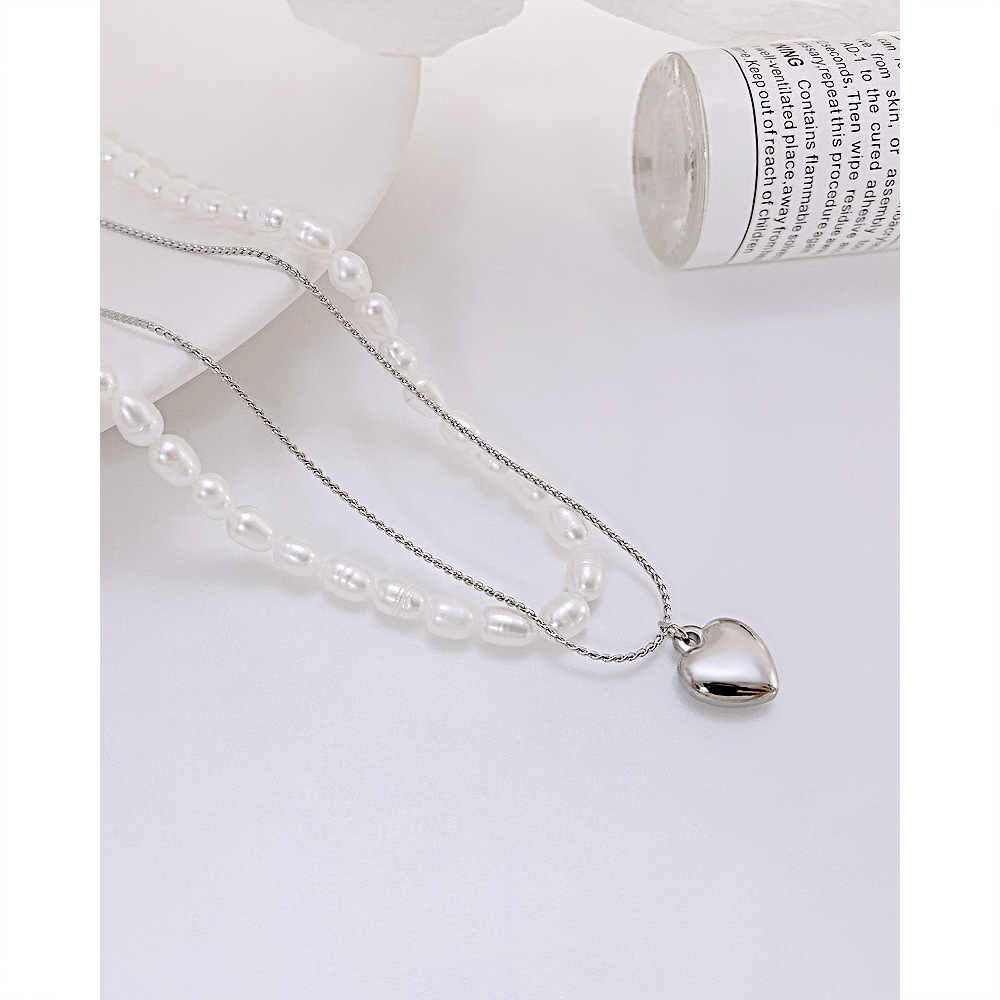 Stainless Steel Titanium Steel Fashion Plating Geometric Natural Freshwater Pearl Necklace display picture 4