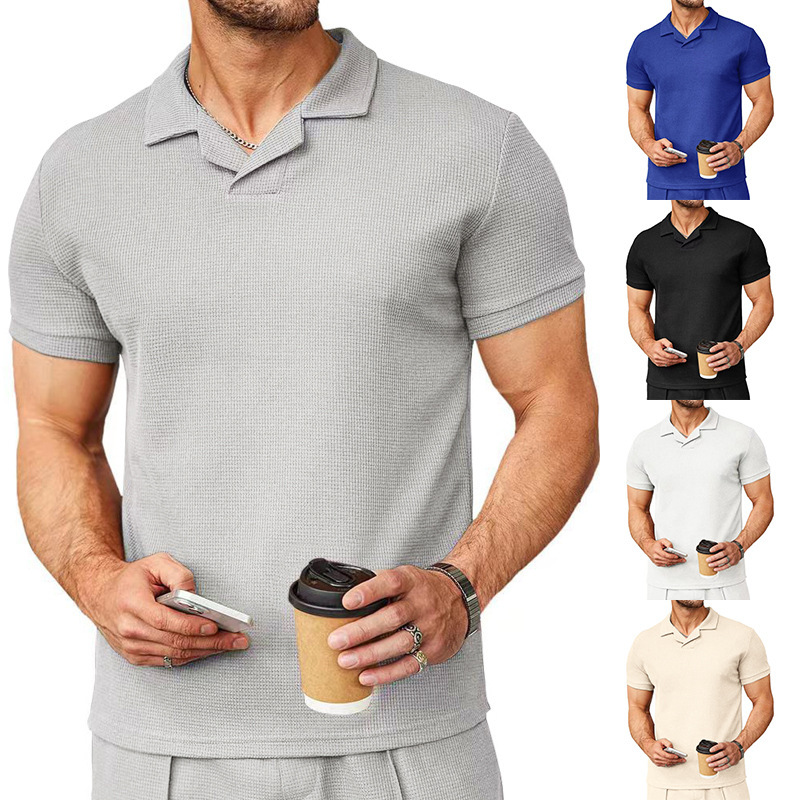 Cotton Blend Fabric Type Men's Solid Color  Shirt Men's Clothing