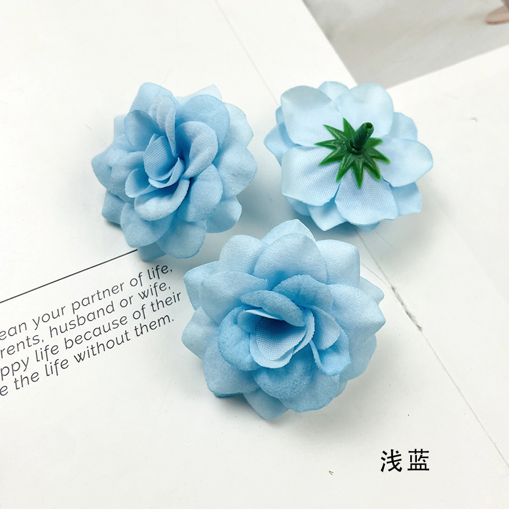 Simulación de tela de terciopelo de pequeño ángulo flores de rosa DIY sombreros hechos a mano arreglos de flores bolsas de props para el hogar adornos florales