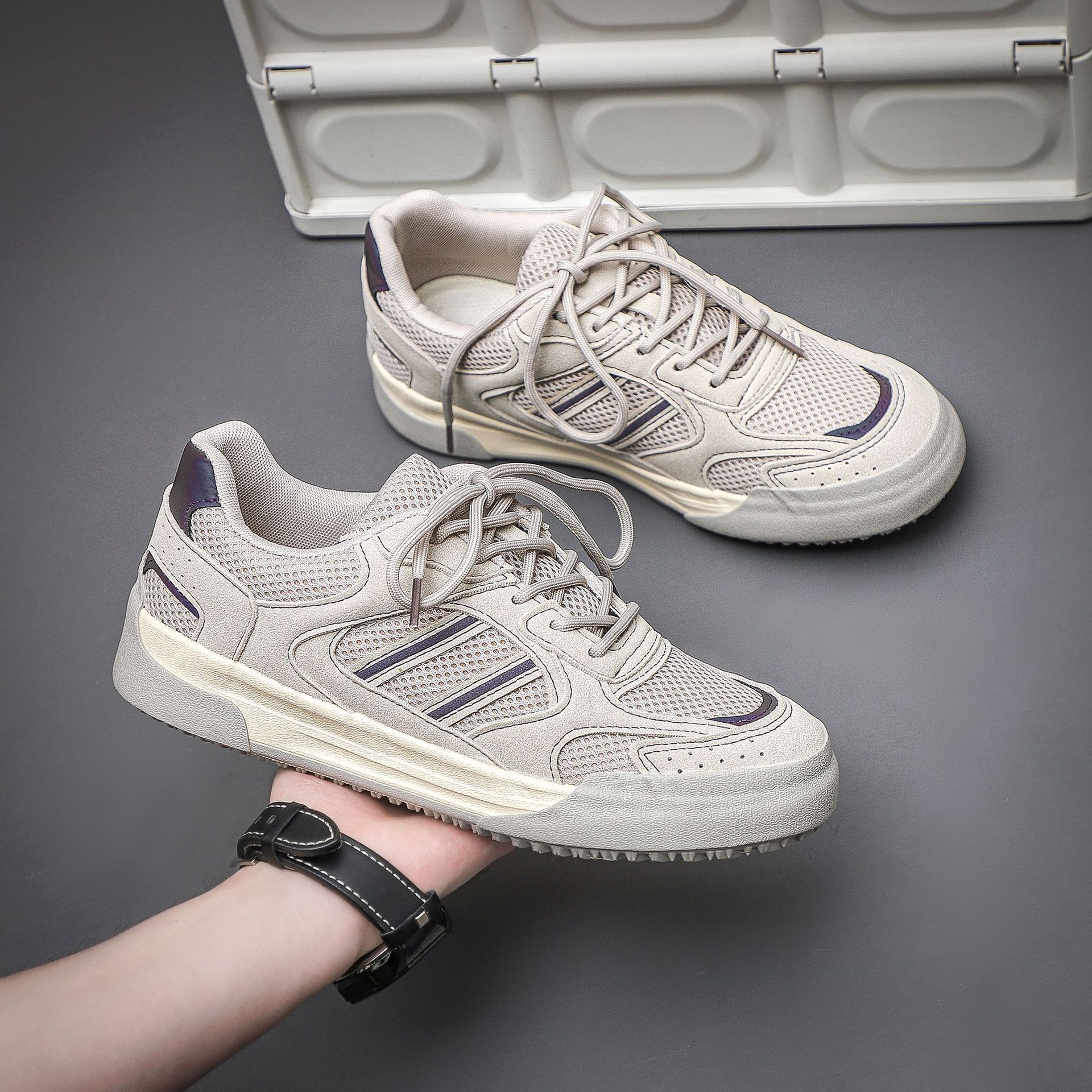 Zapatos de malla caliente para hombres de verano transpirables zapatos de entrenamiento de moda deportivo casual universal zapatos de moda zapatos de lona