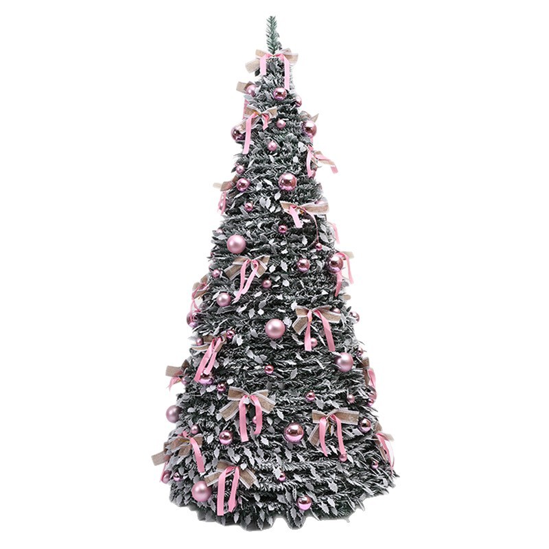 Árbol de Navidad plegable transfronterizo decoración de suelo de Navidad iluminante LED árbol retráctil encriptado 2026 escena de Navidad