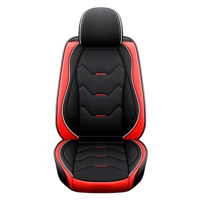 Cover, Leather Car Seat Cushion, Seat cushion, seat cover - black-and-red-single-seat