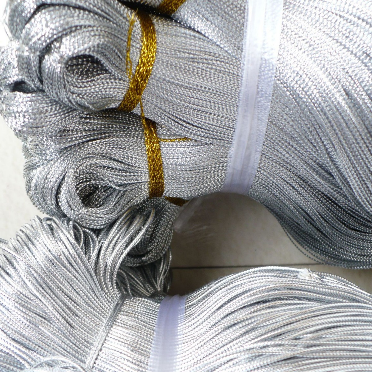 25股扁银丝编织花边带包金丝线绑挂牌绳包银丝线挂圣诞用品绳子