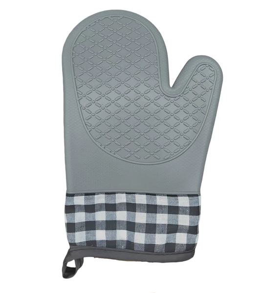 Black and white grid-gloves
