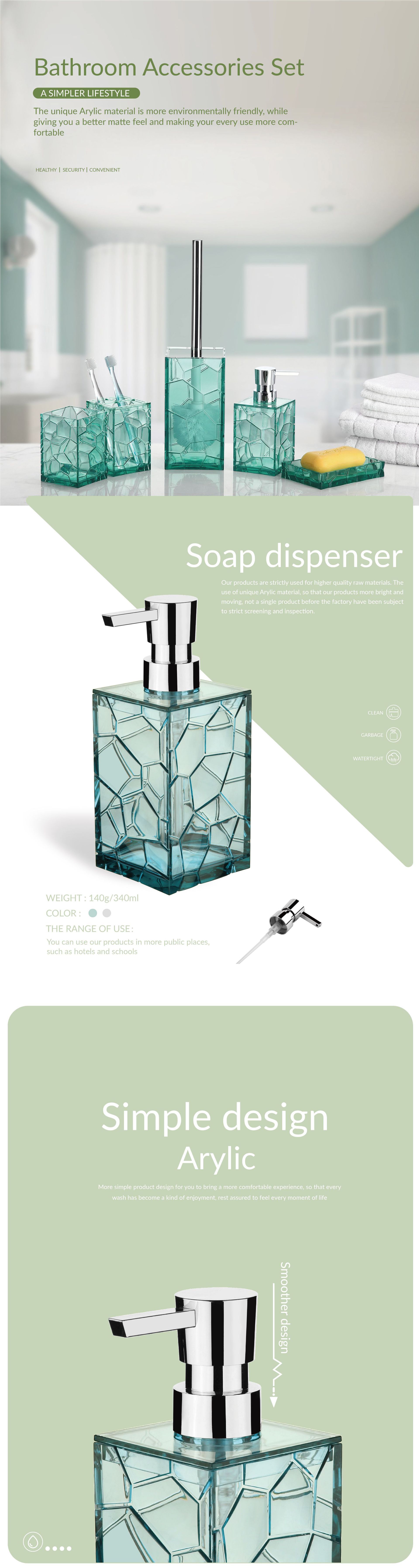 Bathroom toiletry set glass acrylic 5-piece set – Yiwu Juntu undefined