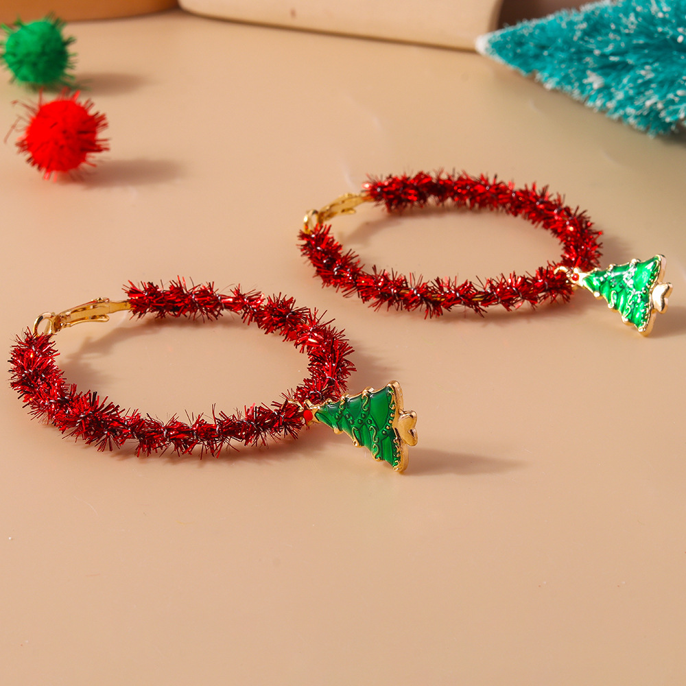 13g Weight Alloy Ear Needle Material Earrings Classification 1 Pair Quantity Holiday, Festival Occasion Plastic Material Christmas Festival Christmas Tree, Santa Claus Pattern Women's Gender Cute, Classic Style Style 1 Pair Christmas Cute Classic Style Christmas Tree Santa Claus Plastic Earrings 35