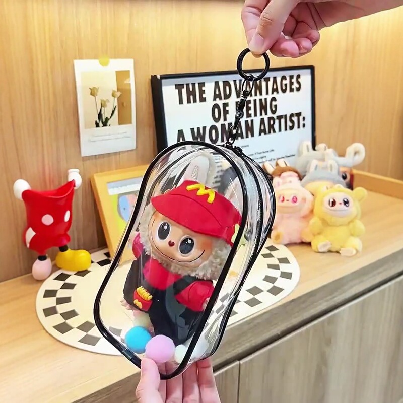 Labubu 保護カバー ビニール増粘透明コットンドール痛バッグ防塵ディスプレイ Labubu 外出用ベビーバッグ|undefined