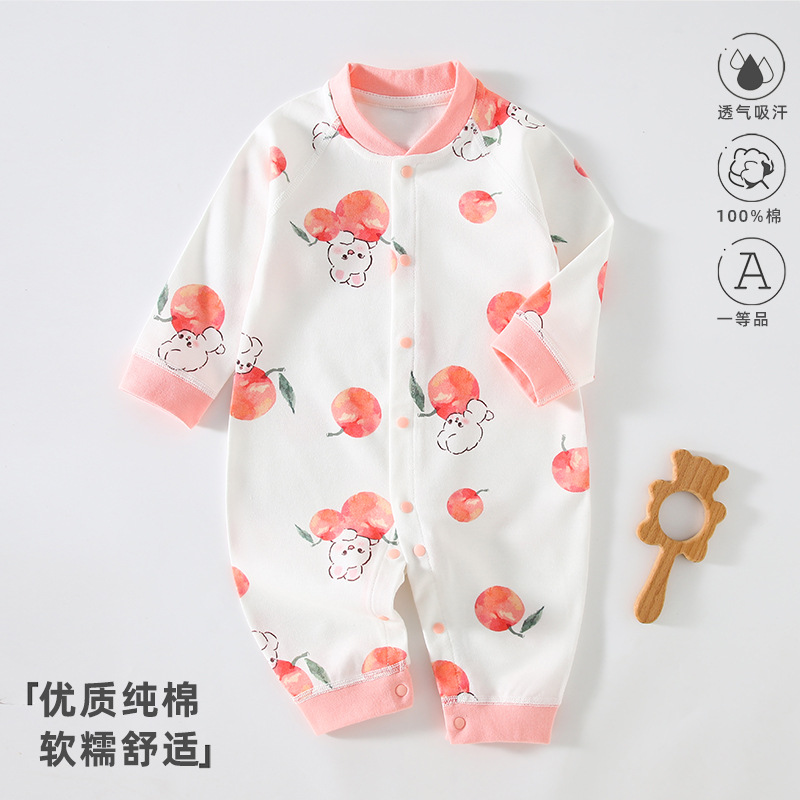 Primavera y otoño nuevo bebé mono de manga larga bebé mameluco de algodón ropa interior recién nacido mameluco sin hueso Pijamas