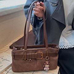 跨境麂皮绒小方包女2025秋冬新款时尚百搭大容量通勤单肩斜挎包