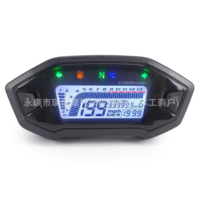 7-Color Adjustable Universal Motorcycle Lcd Digital 1000Rpm Speedometer with Backlight for 2-4 Cylinder Motor Vehicles
