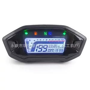 7-Color Adjustable Universal Motorcycle Lcd Digital 1000Rpm Speedometer with Backlight for 2-4 Cylinder Motor Vehicles