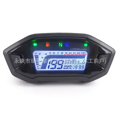 Universal motosiklet LCD rəqəmsal 1000RPM spidometr, 2-4 silindrli mühərriklər üçün