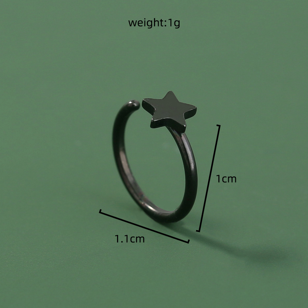 European and American stainless steel fivepointed star nose ring  NHDB602456picture1