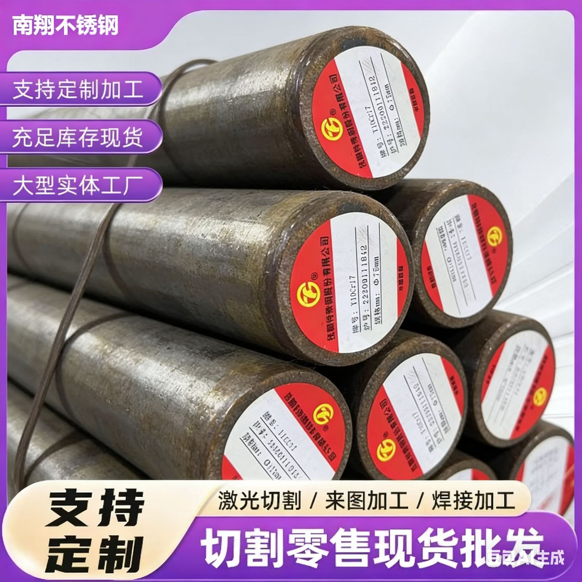 430F易切削不锈钢棒Y10Cr17易车圆钢430F抚顺特钢不锈钢圆棒