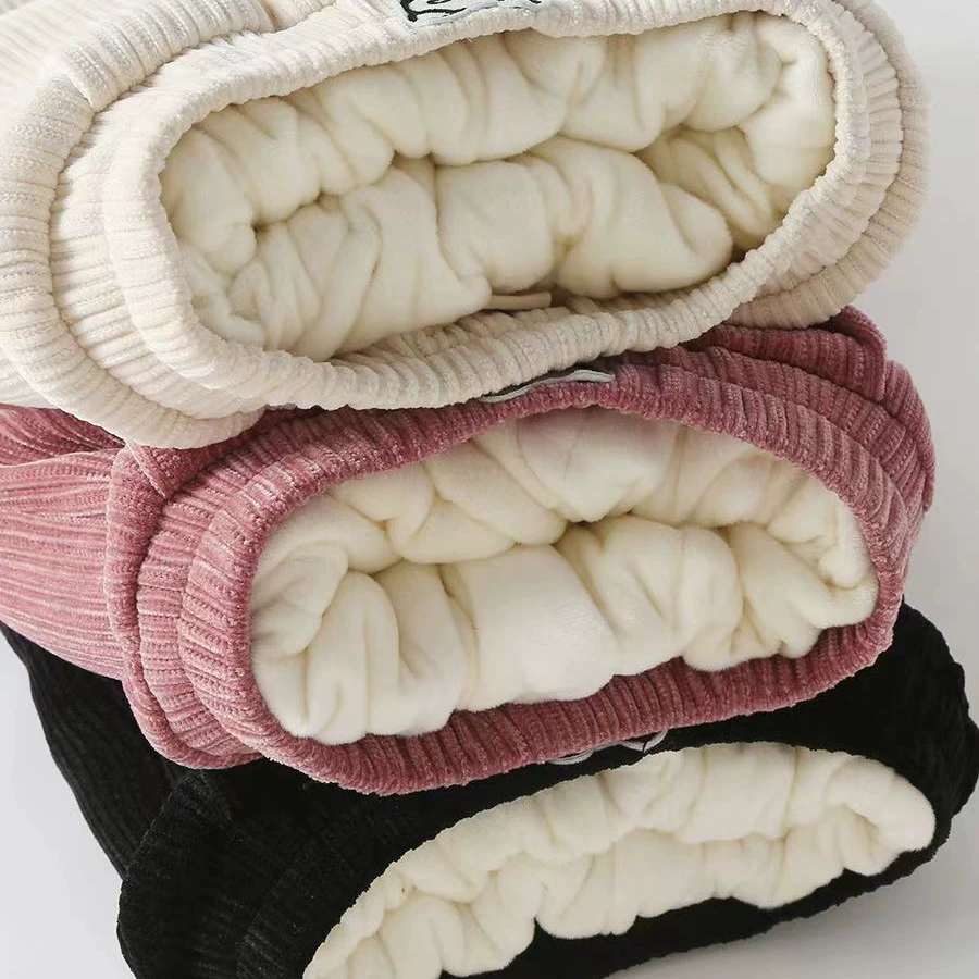 Девочки с бархатом и утолщением хлопчатобумажные брюки носят зимние и зимние северные толстые трехслойные хлопковые теплые спортивные брюки