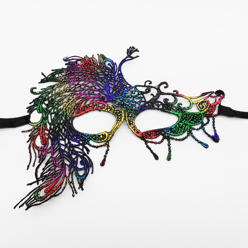 Máscaras de encaje transfronterizas, máscaras de encaje de fiestas de Halloween, máscaras de ojos especiales para carnaval de Halloween