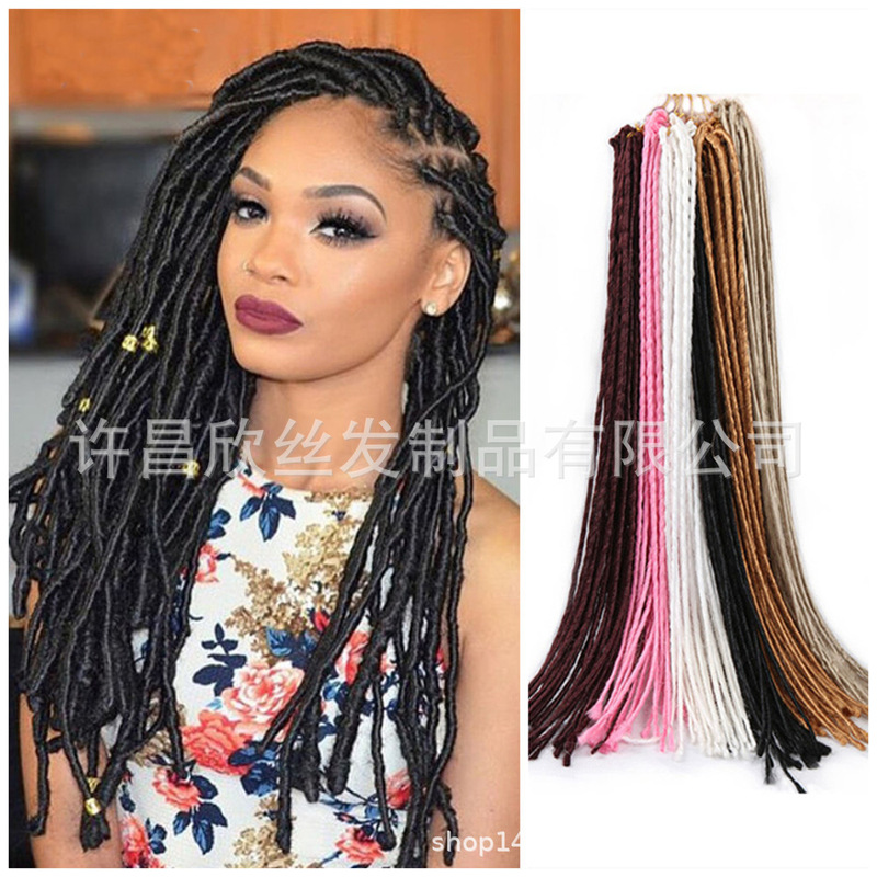 European and American non-cross-border wigs 20-inch 24 pieces Dreadlocks Crochet Hair chemical fiber dirty braid wigs