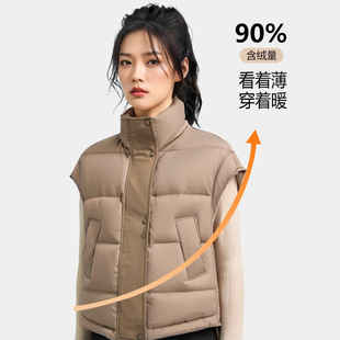 New Women's Vest down Jacket Vest Liner Short Sleeveless Lightweight Inner Wear Autumn and Winter Round Neck down Liner