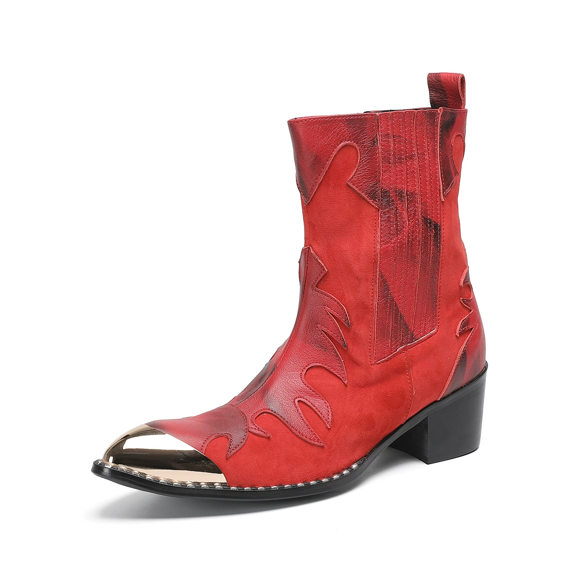 Европейские и американские модные короткие ботинки из натуральной кожи в стиле ретро, ​​мужские высокие британские повседневные кожаные туфли с большим носком, экспортные ботинки челси на толстой подошве