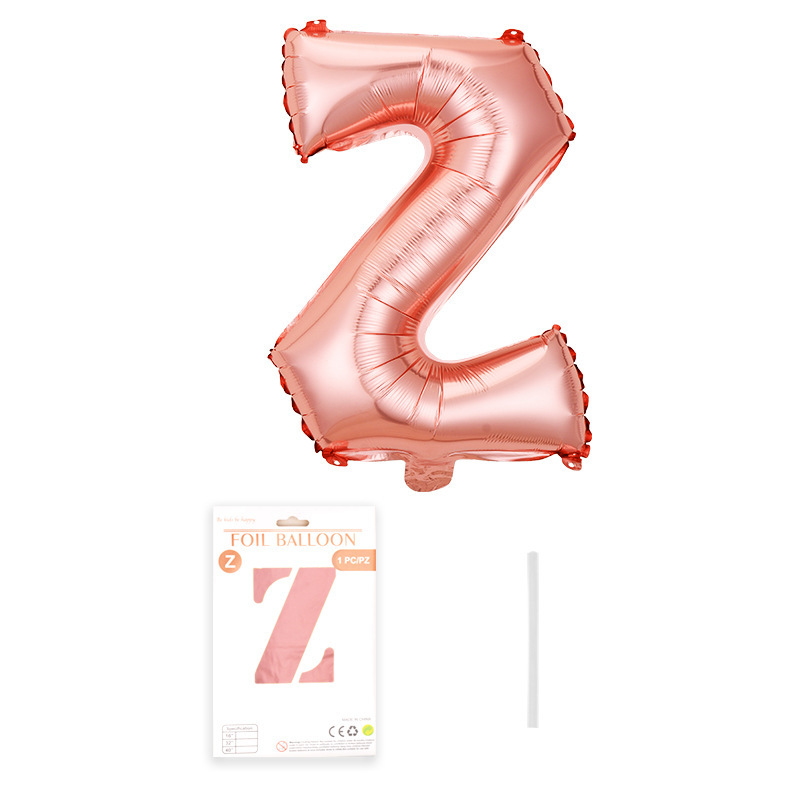 16 pulgadas alfabeto inglés tarjeta de papel independiente embalaje película de aluminio globo decoración de fiesta de cumpleaños diseño papel de aluminio globo al por mayor