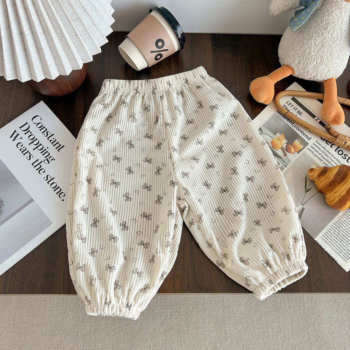 Nuevos pantalones deportivos para niños, pantalones casuales de terciopelo, pantalones de caño, pantalones sueltos para niños y niñas, pantalones de estilo coreano, pantalones de estilo harun