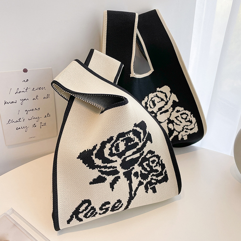 商品详情图_ins网红手提包女针织毛线水桶包日韩版百搭手拎休