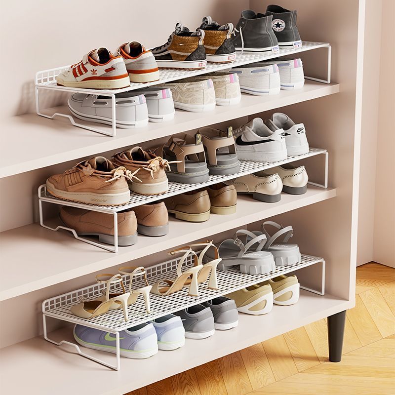 Estante de zapatos para ahorrar espacio para almacenar artefactos de zapatos caja de almacenamiento simple para almacenar estante de almacenamiento de cajas de zapatos con partición en capas dentro del gabinete de zapatos