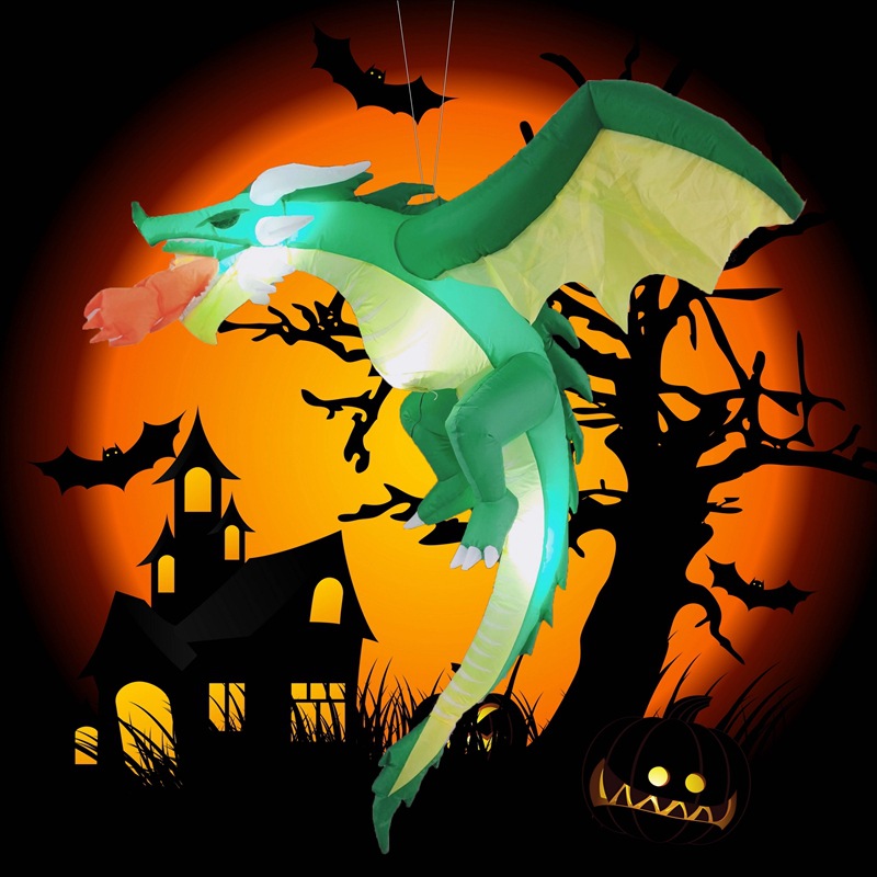 Halloween decoración apoyos volando adornos dragón inflable fantasma Festival luminoso Halloween volando dragón modelo