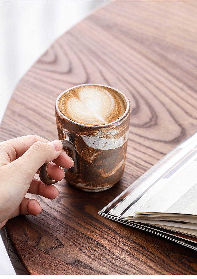 Japanese-style Ceramic Espresso Mug Rustic Vintage Coffee Cup_voghion.com