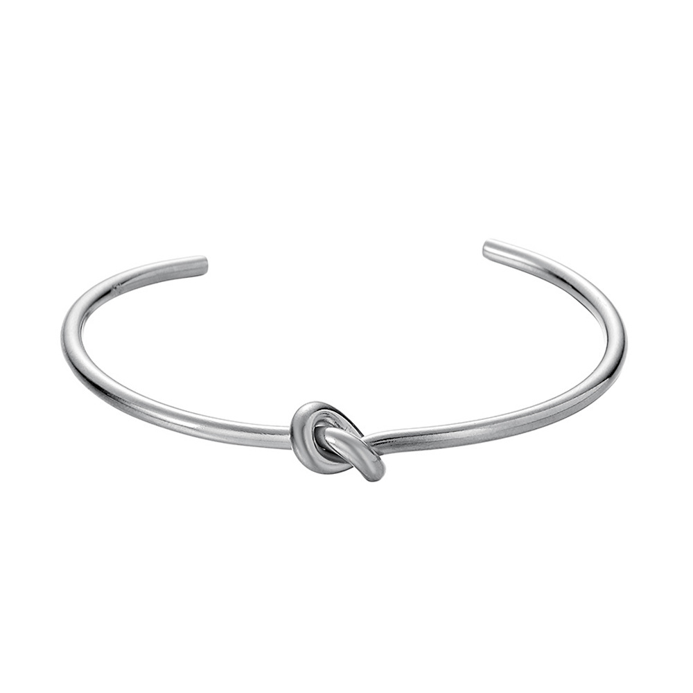 Simple Style Solid Color Titanium Steel Plating Bangle
